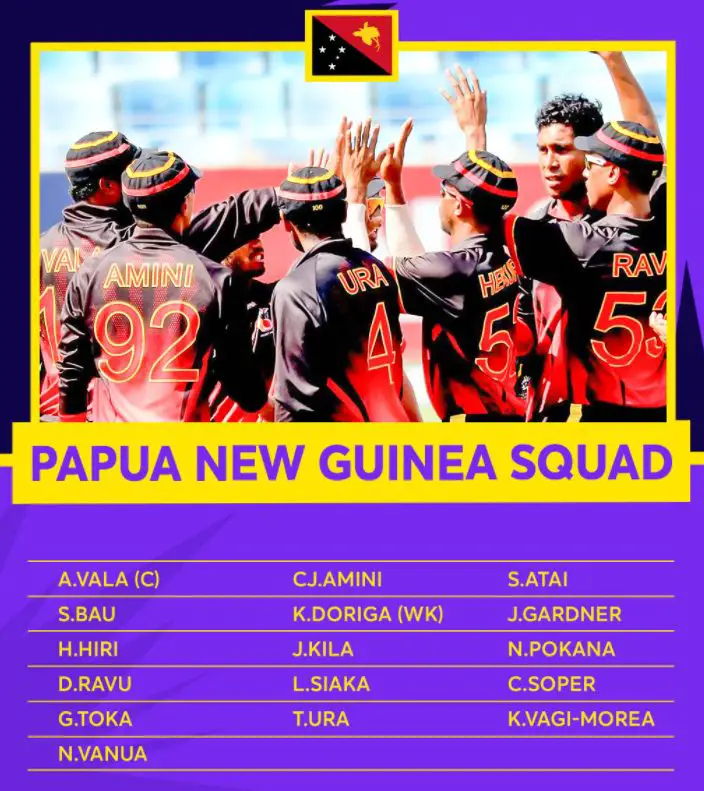 Papua New Guinea players list for 2022 T20 World Cup