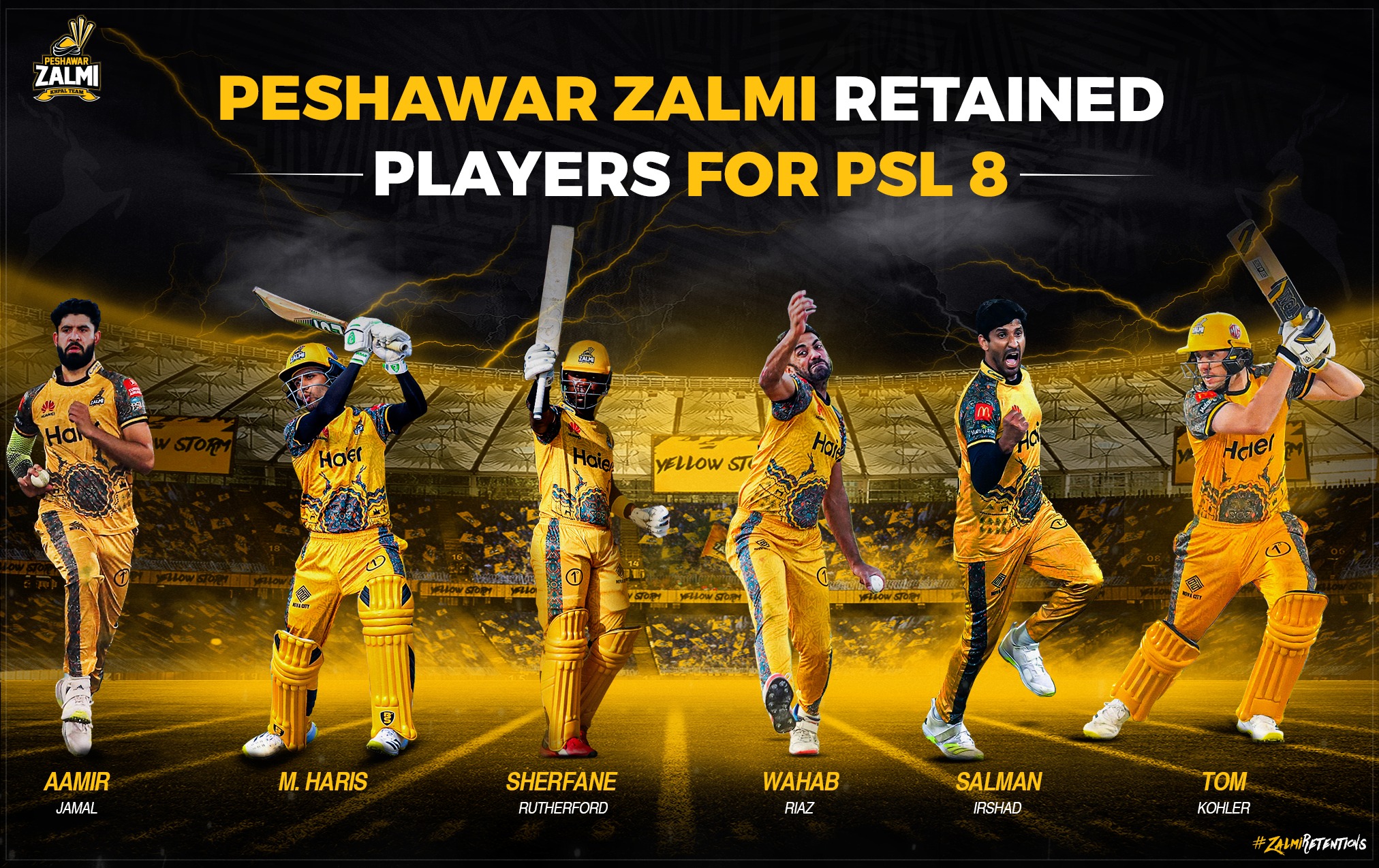 PSL 8 Peshawar Zalmi Retained Players 2023